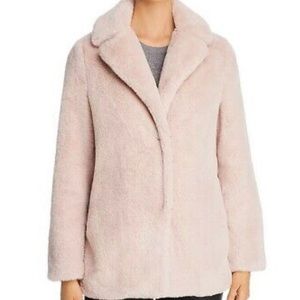 Tahari pink fluffy coat